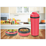 Asian Bite & Sip Flask And Lunch Box - Red Colour 1 pc 