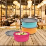 Asian Dynamic Storage Plastic Container - Multipurpose, Airtight, Microwave Safe, Assorted 600 ml (Set of 3)