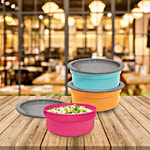 Asian Dynamic Storage Plastic Container - Assorted Colour 600 ml (Set of 3)