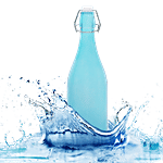 BB Home Glass Water Bottle With Round Base - Blue, BB1359 1 L