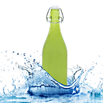 BB Home Glass Water Bottle With Round Base - Green, BB1359 1 L