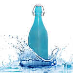 BB Home Glass Water Bottle With Square Base - Blue, BB 1360 1 L