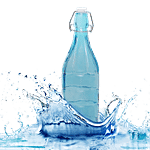 BB Home Glass Water Bottle With Round Base - Blue, BB1361 1 L