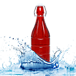 BB Home Glass Water Bottle With Round Base - Red, BB1361 1 L