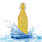 BB Home Glass Water Bottle With Round Base - Yellow, BB1361 1 L