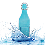 BB Home Glass Water Bottle With Round Base - Blue, BB1362 1 L