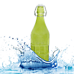 BB Home Glass Water Bottle With Round Base - Green, BB1362 1 L