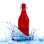 BB Home Glass Water Bottle With Round Base - Red, BB1362 1 L