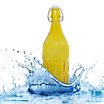BB Home Glass Water Bottle With Round Base - Yellow, BB1362 1 L