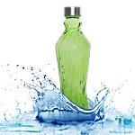 BB Home Glass Water Bottle With Round Base - Green, BB1363 1 L