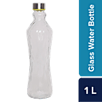 bb home Glass Water Bottle With Round Base - Transparent 1 L