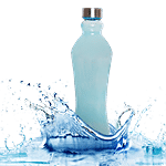 BB Home Glass Water Bottle With Round Base - Blue, B1364 1 L