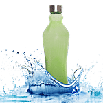 BB Home Glass Water Bottle With Round Base - Green, B1364 1 L