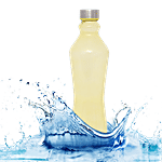 BB Home Glass Water Bottle With Round Base - Yellow, B1364 1 L