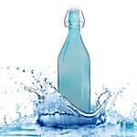 BB Home Glass Water Bottle With Round Base - Blue, B1366 1 L