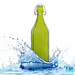 BB Home Glass Water Bottle With Round Base - Green, B1366 1 L