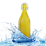 BB Home Glass Water Bottle With Round Base - Yellow, B1366 1 L