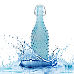 BB Home Glass Water Bottle With Round Base - Blue, B1367 1 L