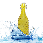 BB Home Glass Water Bottle With Round Base - Yellow, B1367 1 L