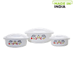 Cello Insulated Hot Fresh Casserole For Roti/Chapati - White 3 pcs