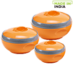 Asian Plastic Casserole For Roti/Chapati - Sonic Orange 3 pcs Box