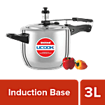 United Aluminium Inner Lid Pressure Cooker - Induction Base 3 L 