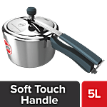United Aluminium Pressure Cooker - With Silicone Soft Touch Handle, Cibo X1, Silver 5 L