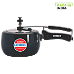 United Aluminium Pressure Cooker - Pranzo, Induction Base, Hard Anodised, Black 3 L