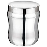 Aagam Stainless Steel Storage Container - Mirror Finish, Convex 450 ml (Set of 2)