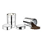 Aagam Stainless Steel Tea/Sugar Container - Mirror Finish 750 ml (Set of 2)