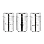 Aagam Stainless Steel Tea/Sugar/Coffee Container - Mirror Finish 750 ml (Set of 3)
