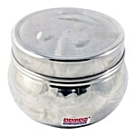 Aagam Stainless Steel Smiley Storage Container - Mirror Finish 750 ml (Set of 2)