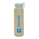 DP Glass Bottle With Plastic Outer - Blue Lid, BB1309 380 ml