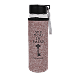 DP Glass Bottle With Removable Fabric Cover - Purple, BB1317 500 ml