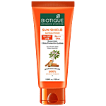 BIOTIQUE Sunscreen Ultra Protective Lotion - Sun Shield, Sandalwood, 50+ SPF UVB, For Normal To Oil Skin 100 ml