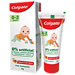 Colgate Kid's Toothpaste - 0-2 years, Natural Fruit Flavour, Fluoride Free, 0% Artificial 70 g Tube