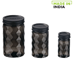 Mastercook Round Plastic Container Set - Black 3 pcs