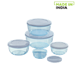 Mastercook Malta Round Plastic Container Set - Blue 5 pcs 