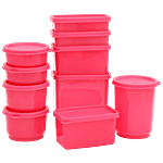 Mastercook Storage Container - Pink, Plastic, Plain, Rectangular 10 pcs