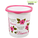 Cello Blossom Printed Plastic Dustbin / Garbage Bin - White & Pink 7 L