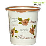 Cello Blossom Printed Plastic Dustbin / Garbage Bin - Ivory & Brown 7 L