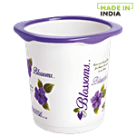 Cello Blossom Printed Plastic Dustbin / Garbage Bin - White & Violet 7 L 