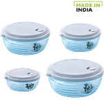 Mastercook Premium Round Plastic Container With Lid - Blue 4 pcs