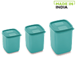 Mastercook Premium Tower Shape Square Plastic Container - Blue 3 pcs