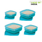 Mastercook Premium Square Plastic Container Set - Blue 4 pcs