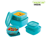 Mastercook Premium Square Plastic Container - Blue 5 pcs