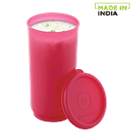 Mastercook Premium Round Plastic Glass / Tumbler With Lid - Pink 470 ml