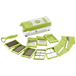 Triones 12 in 1 Nicer Dicer Vegetable & Fruit Cutter - Green, Plastic & Stainless Steel 1 pc 