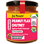 Jus Amazin Organic Peanut Flax Chutney - Spicy Podi Flavour 200 g Jar