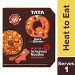 TATA Q Ready To Eat Hot & Spicy Schezwan Noodles With Chicken - High Quality Ingredients 305 g 